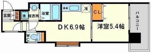 Gramercy Juso-higashi 3rd【6階】の間取り