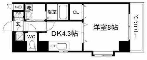 大阪府大阪市淀川区東三国4丁目【マンション】の間取り
