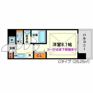 レジディア新大阪【2階】の間取り
