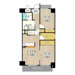 大阪府大阪市鶴見区今津中4丁目【マンション】の間取り