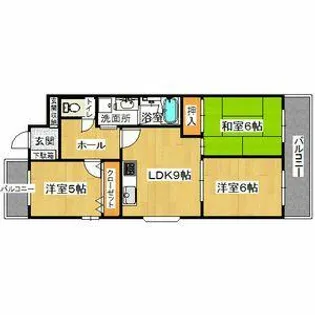大阪府大阪市鶴見区諸口6丁目【マンション】の間取り