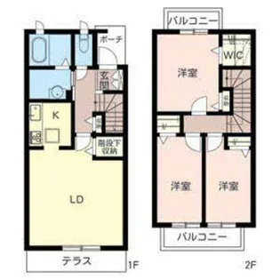 大阪府泉大津市曽根町3丁目【テラスハウス】の間取り