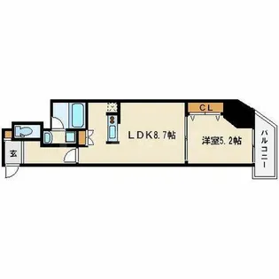 大阪府大阪市中央区徳井町2丁目【マンション】の間取り