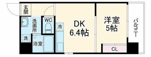 アクアスイート南森町【4階】の間取り