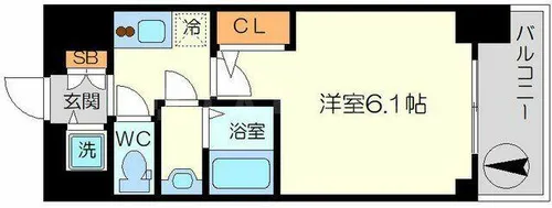 エスリードレジデンス新大阪プライム【3階】の間取り