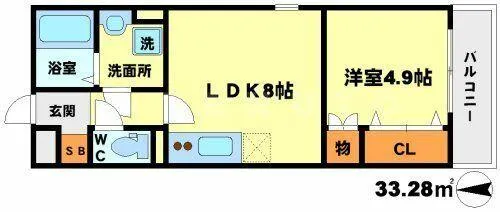 KTIレジデンス江坂【2階】の間取り