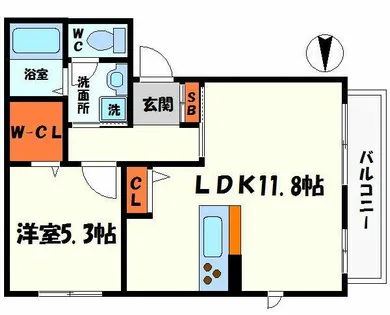 カサヴェルデA棟【2階】の間取り