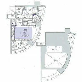 大阪府大阪市淀川区宮原1丁目【マンション】の間取り