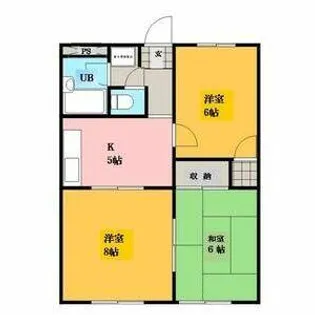 RICHウエストフィールド【0102号室】の間取り