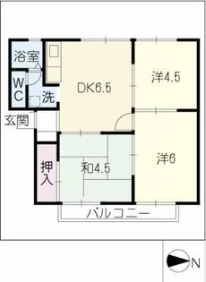 フラワーハイツA【2階】の間取り