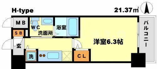 エスリード江坂江の木町【5階】の間取り