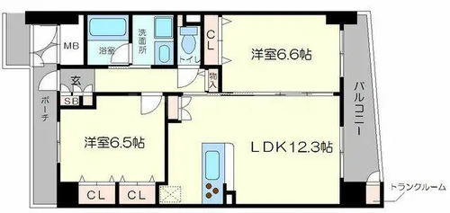 淀川ウエストタワー【9階】の間取り