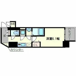 レジュールアッシュOSAKAデイフィール【11階】の間取り