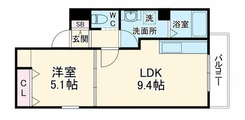 プリヴェ豊中曽根【2階】の間取り