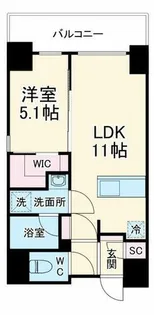 JP noie 上町台龍造寺【5階】の間取り