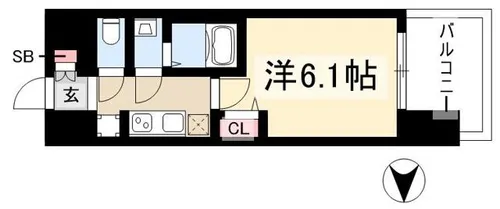 プレサンス大須観音フィエスタ【2階】の間取り