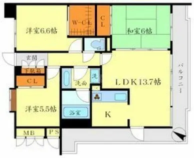 グランドメゾン万博公園南【5階】の間取り