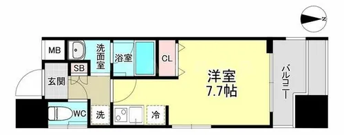パークフラッツ東三国【4階】の間取り