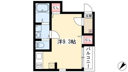 ベルフィノ名古屋【3階】の間取り