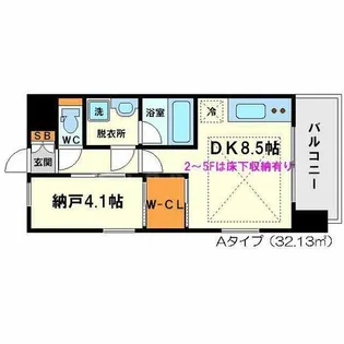 レジディア新大阪【6階】の間取り