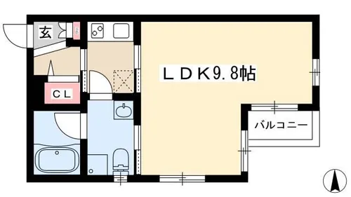 アコモ元中村【4階】の間取り