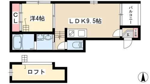 ハーモニー高畑ザレジデンス【2階】の間取り