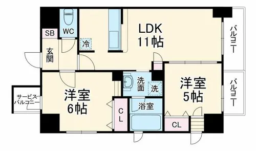 大阪府大阪市北区紅梅町【マンション】の間取り