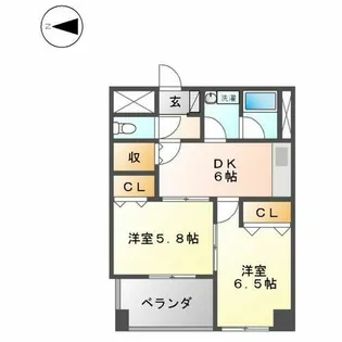 スリーウェイ金山【6階】の間取り