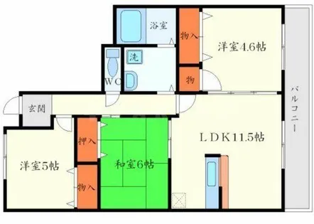 大阪府豊中市上新田3丁目【マンション】の間取り