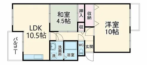守口東ピラミッドマンション【4階】の間取り