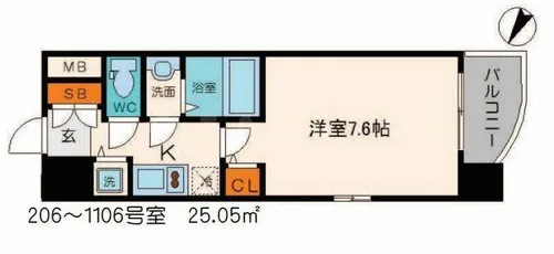 リッツ桜宮パークフロント【11階】の間取り