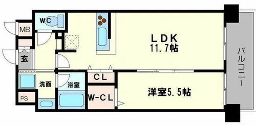 大阪府大阪市都島区中野町2丁目【マンション】の間取り