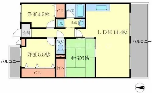 ルミエール西緑丘【4階】の間取り