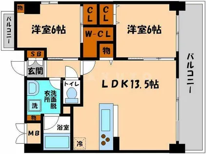 大阪府大阪市城東区今福東1丁目【マンション】の間取り