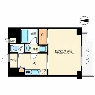アスヴェル梅田北【11階】の間取り