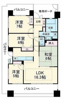 エスリード中津【6階】の間取り