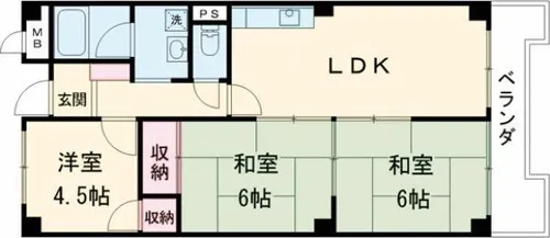 シャトーモンシェール【1階】の間取り