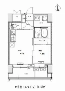 ノルデンタワー南森町プレミアム【13階】の間取り