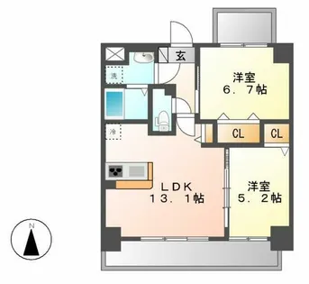 コンフォート城西【8階】の間取り