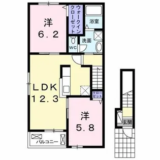 エスポワールu【2階】の間取り