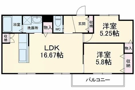 Feliz馬瀬【201号室】の間取り