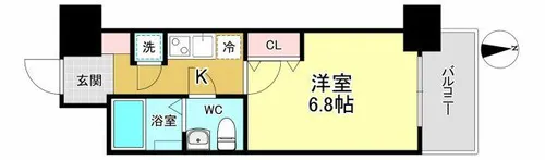アドバンス江坂ラシュレ【3階】の間取り