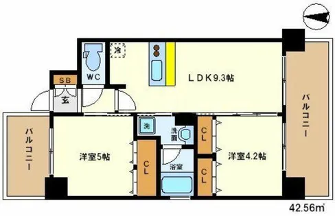 大阪府大阪市北区本庄西2丁目【マンション】の間取り