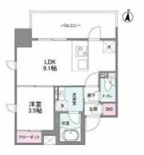シーズンフラッツ新大阪【8階】の間取り