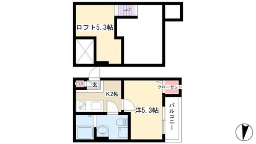 インフィニティーエル【202号室】の間取り