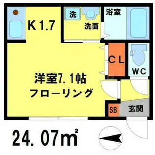 パルコスイート服部天神【1階】の間取り