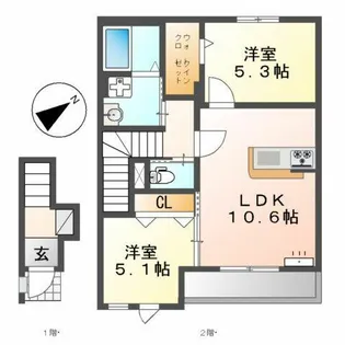 プロスパー【2階】の間取り