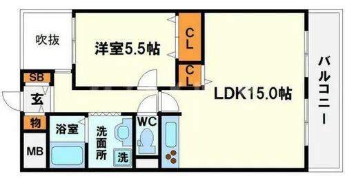 大阪府豊中市少路2丁目【マンション】の間取り