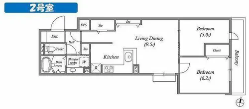 大阪府豊中市上新田1丁目【アパート】の間取り