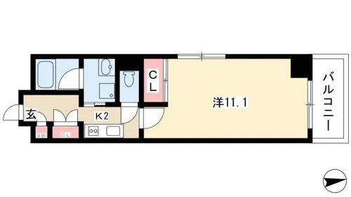 レジデンス上前津スクエア(旧プライムアーバン上前津)【9階】の間取り